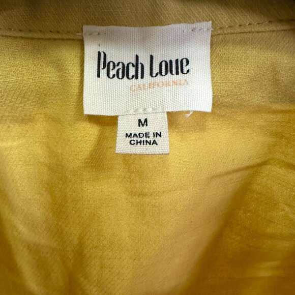 Peach Love California Yellow Collared Dress with Cut Outs at Waist/Back, Size M - Picture 3 of 5